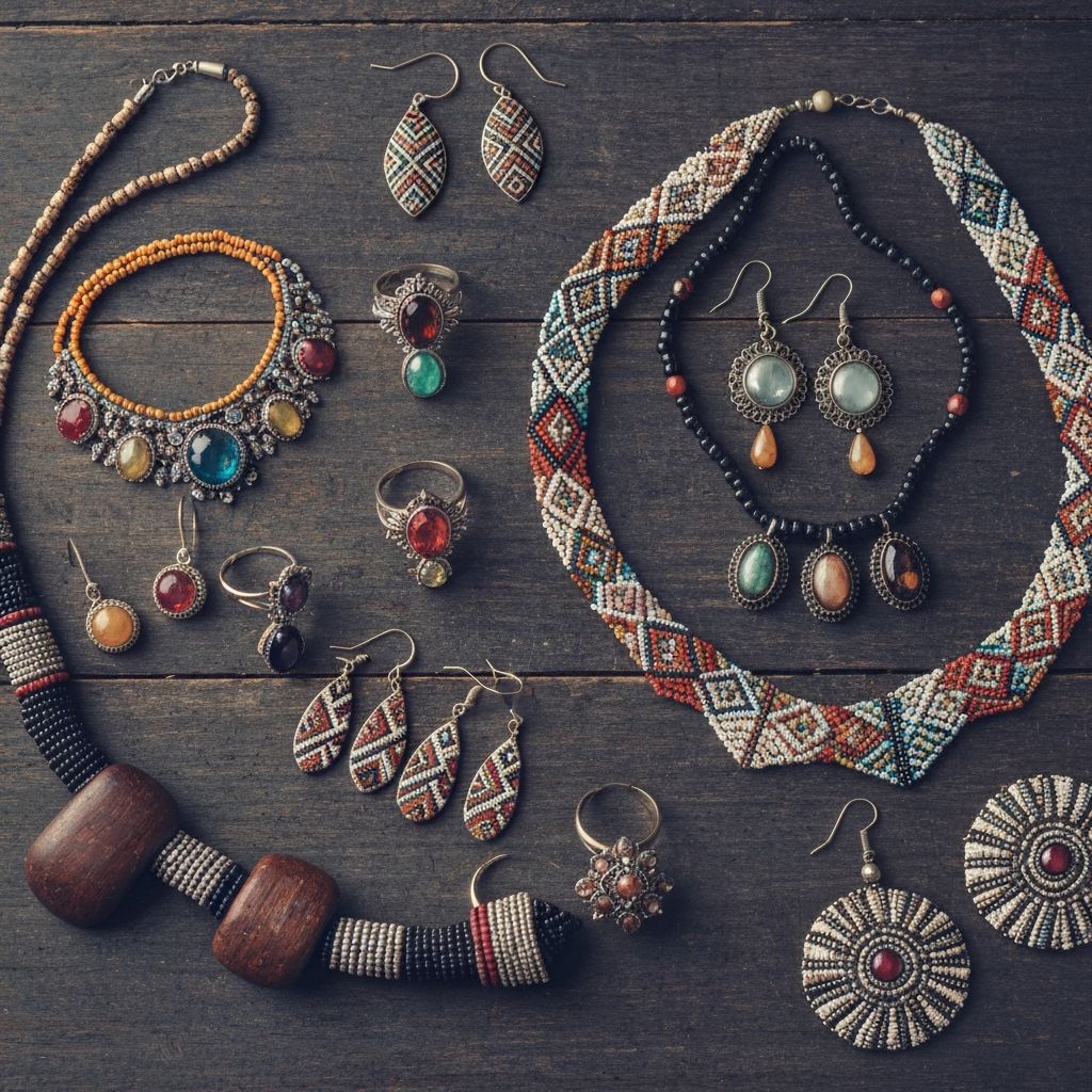 Handmade African necklace details